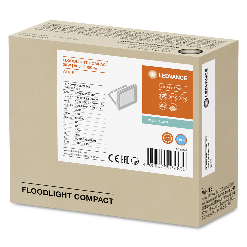 LED reflektor 20W IP65 6500K 100° – vonkajšie LED svietidlo LEDVANCE