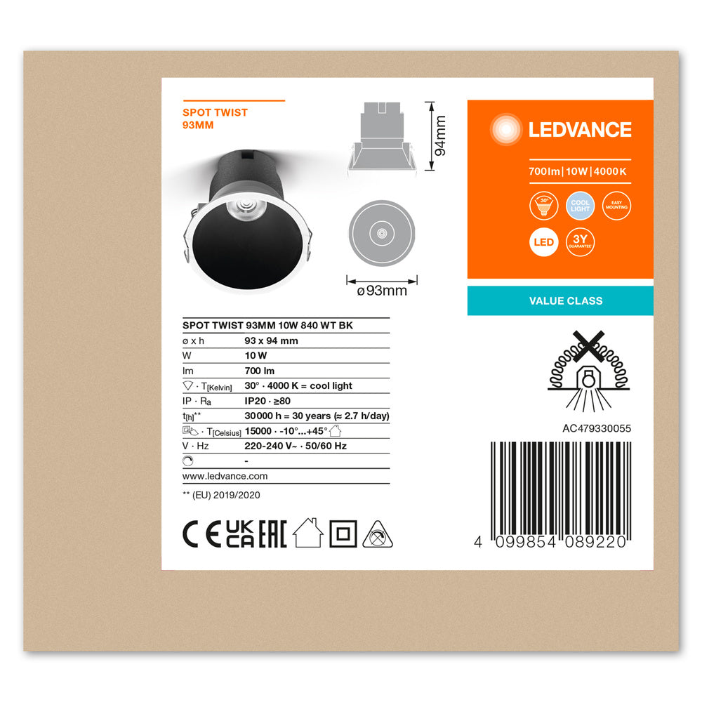 LED stropné svietidlo 10W IP20 4000K 30° – stropné LED svietidlo LEDVANCE