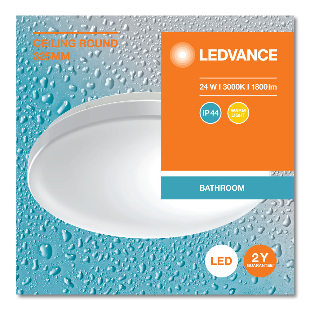 LED stropné svietidlo 24W IP44 3000K 120° – stropné LED svietidlo LEDVANCE