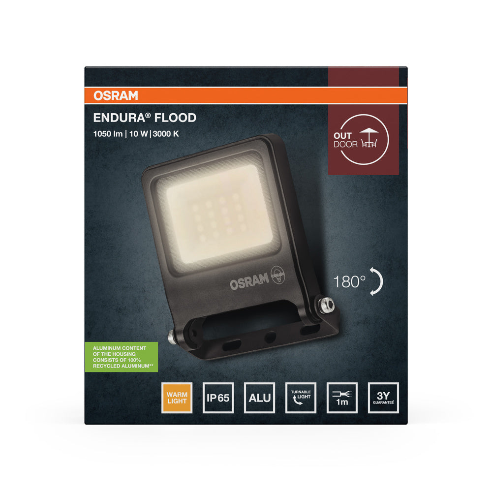 LED reflektor 10W IP65 3000K 110° – vonkajšie LED svietidlo OSRAM