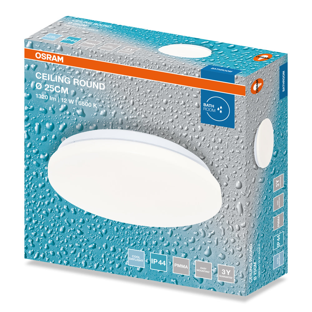 LED stropné svietidlo 12W IP44 6500K 120° – stropné LED svietidlo OSRAM