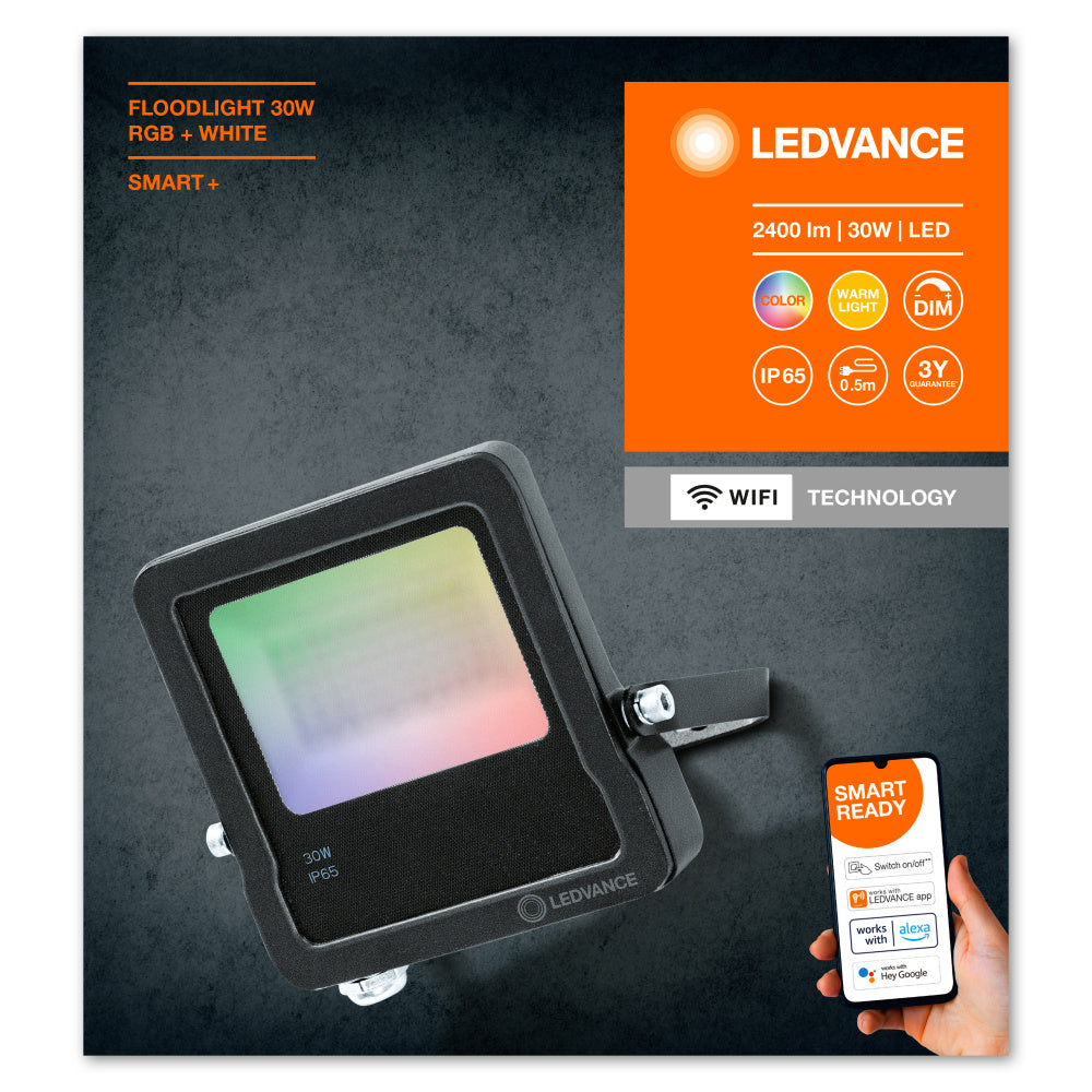 LED reflektor 30W IP65 3000K 100° – vonkajšie LED svietidlo LEDVANCE