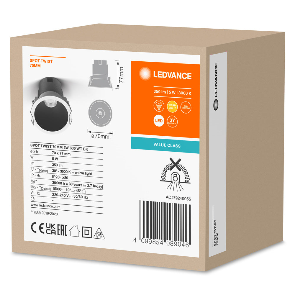 LED stropné svietidlo 5W IP20 3000K 30° – stropné LED svietidlo LEDVANCE