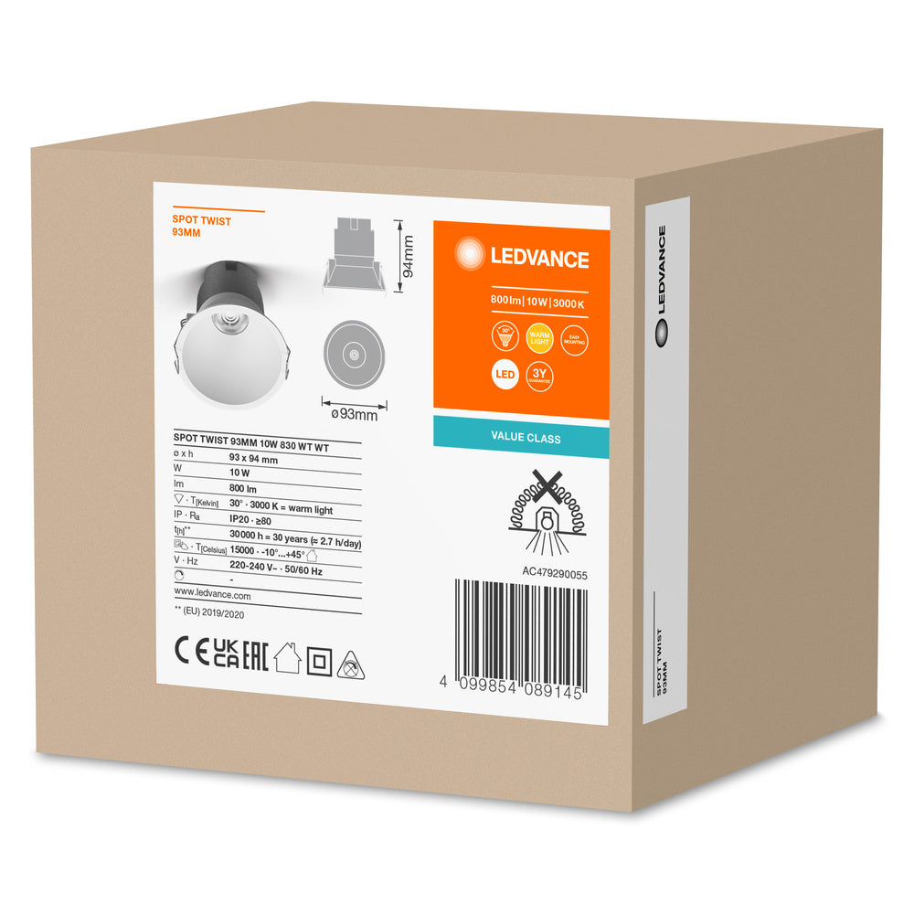 LED stropné svietidlo 10W IP20 3000K 30° – stropné LED svietidlo LEDVANCE