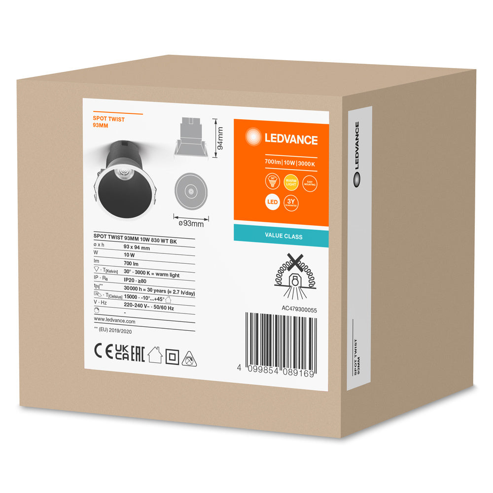LED stropné svietidlo 10W IP20 3000K 30° – stropné LED svietidlo LEDVANCE