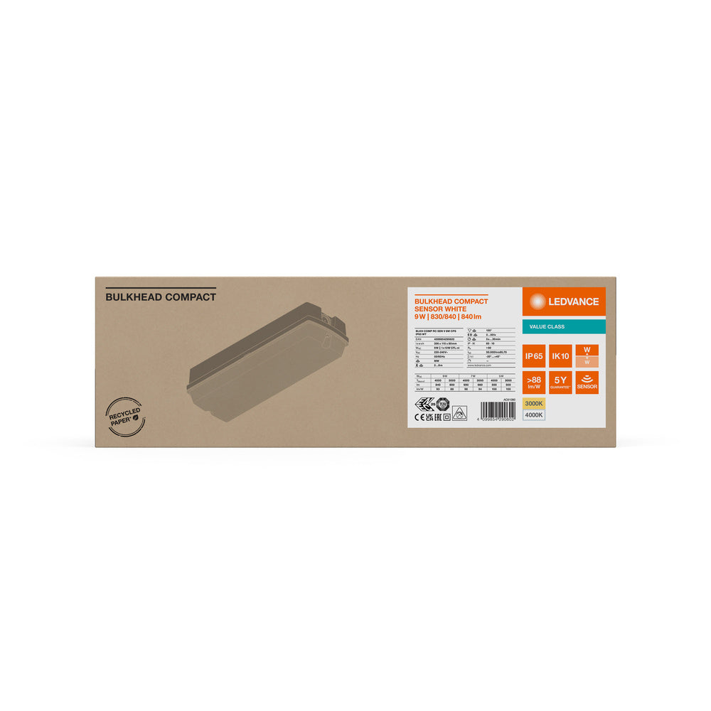 LED nástenné svietidlo 9W IP65 3000K 125° – nástenné LED svietidlo LEDVANCE