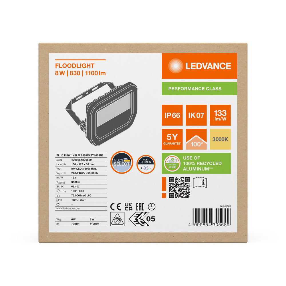 LED reflektor 8W IP66 3000K 100° – vonkajšie LED svietidlo LEDVANCE
