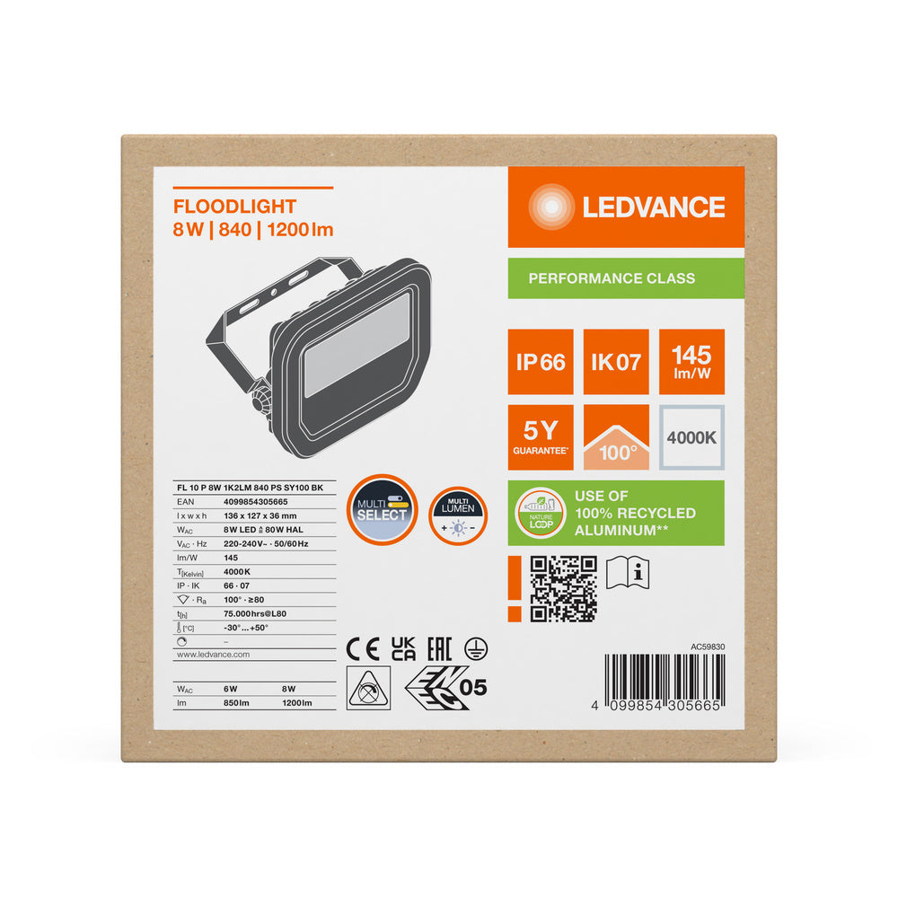 LED reflektor 8W IP66 4000K 100° – vonkajšie LED svietidlo LEDVANCE