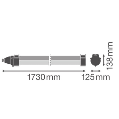 LED prachotesné svietidlo 52W IP66 4000K 133° – priemyselné prachotesné svietidlo LEDVANCE