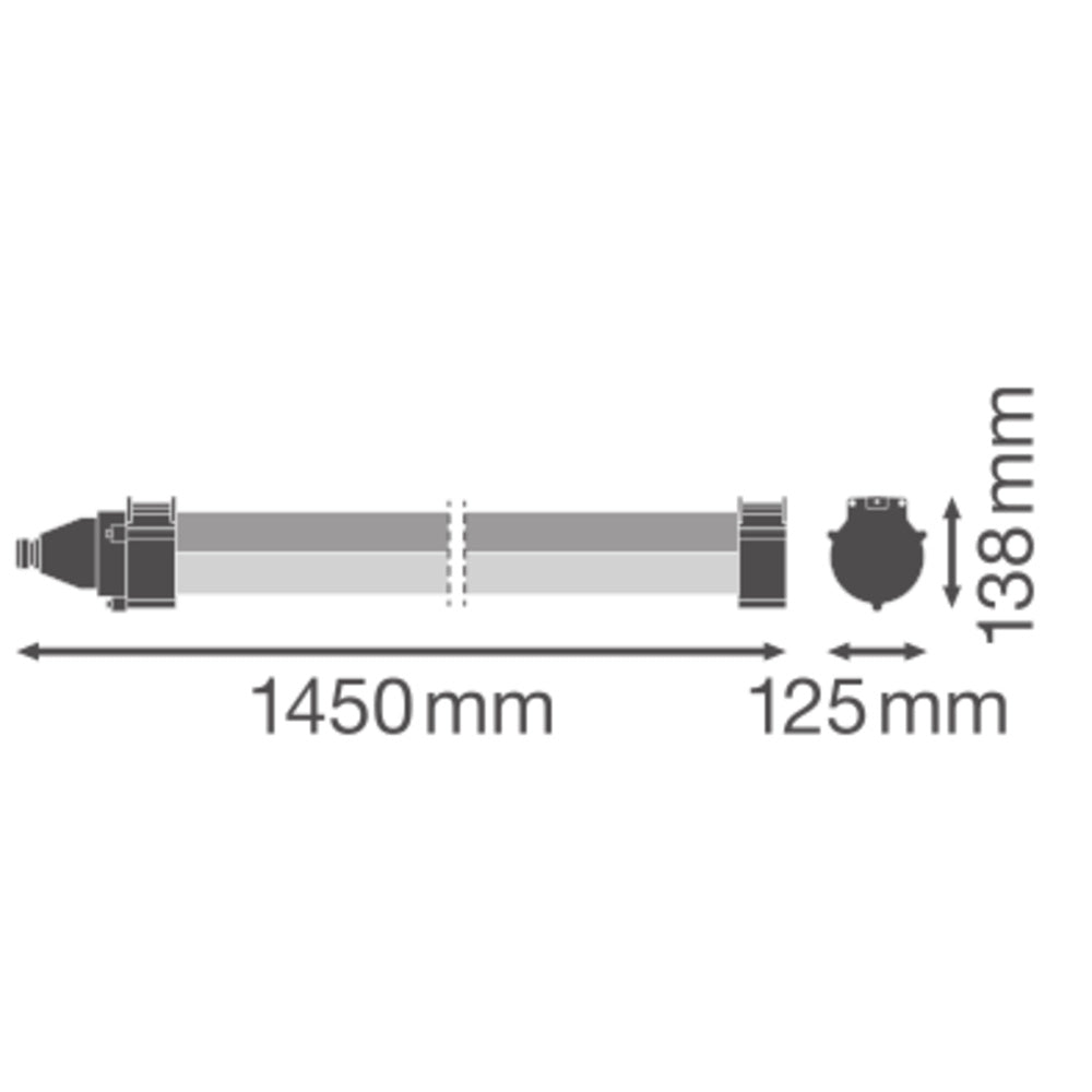 LED prachotesné svietidlo 28W IP66 4000K 133° – priemyselné prachotesné svietidlo LEDVANCE