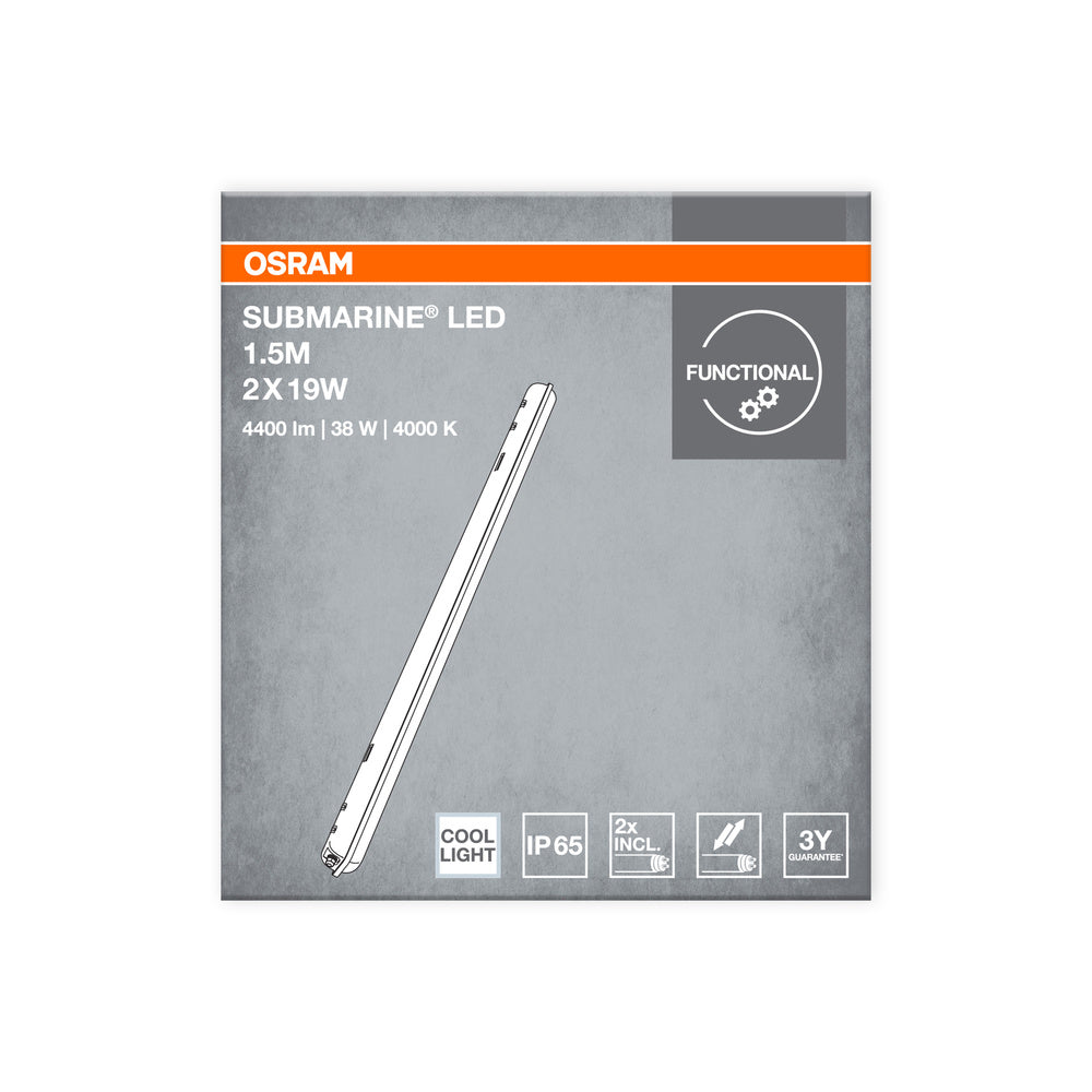 LED prachotesné svietidlo 38W IP65 4000K 120° – priemyselné prachotesné svietidlo OSRAM