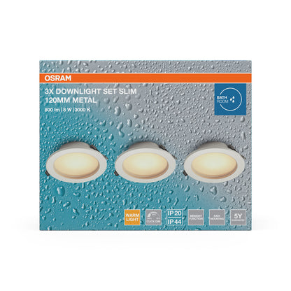 LED downlight 8W IP44 3000K 120° – zápustné LED svietidlo OSRAM