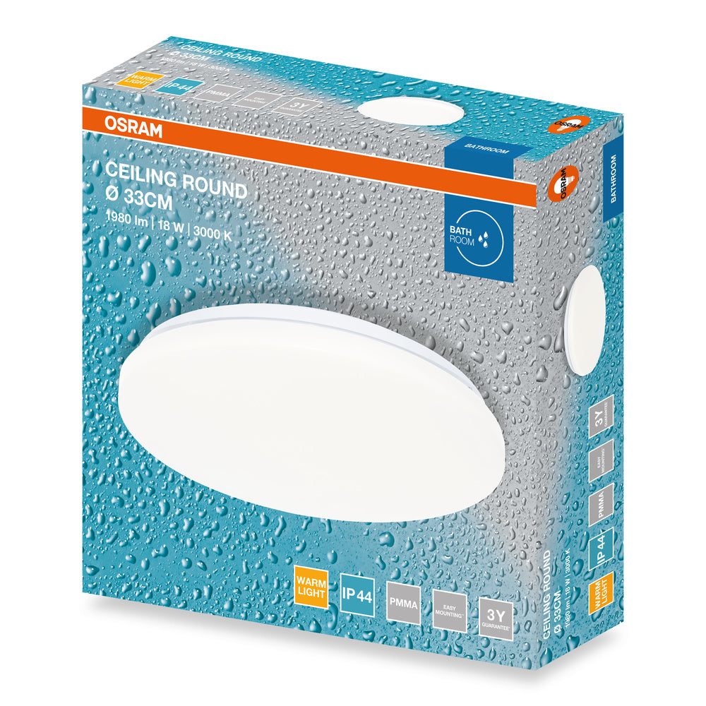 LED stropné svietidlo 18W IP44 3000K 120° – stropné LED svietidlo OSRAM