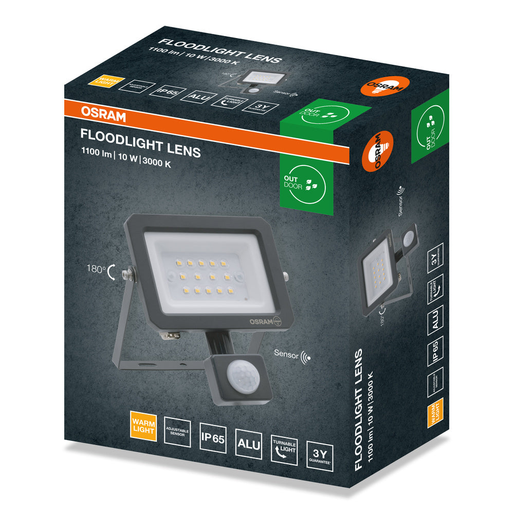 LED reflektor 10W IP65 3000K 110° – vonkajšie LED svietidlo OSRAM