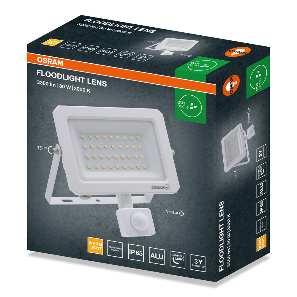 LED reflektor 30W IP65 3000K 110° – vonkajšie LED svietidlo OSRAM