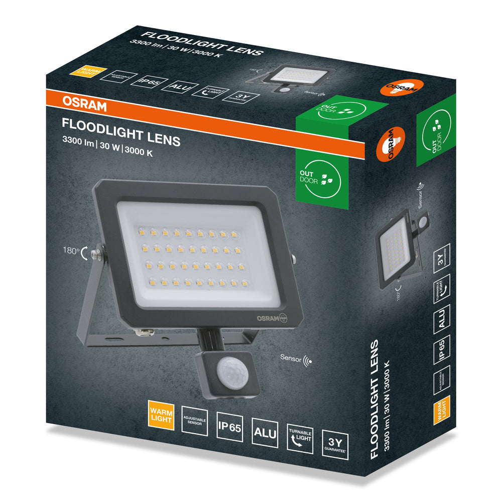 LED reflektor 30W IP65 3000K 110° – vonkajšie LED svietidlo OSRAM