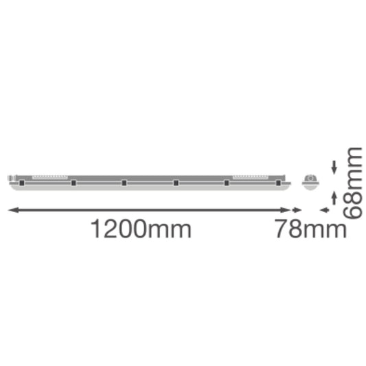 LED prachotesné svietidlo 31W IP65 4000K 115° – priemyselné prachotesné svietidlo LEDVANCE